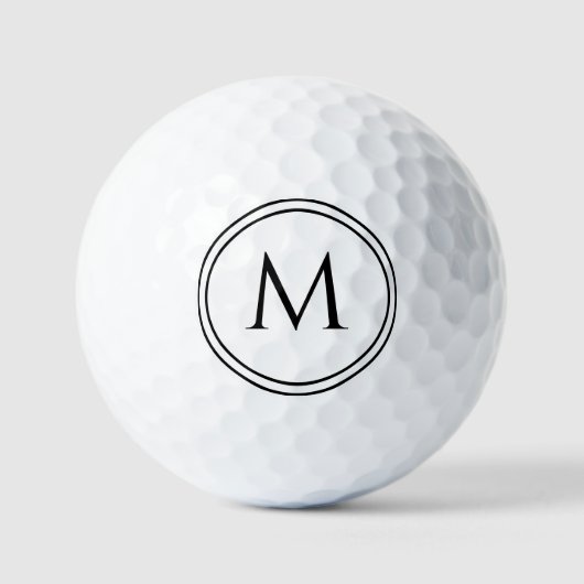 Monogram initials name black Mother's Day gift Golfball (Vorderseite)
