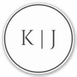 Monogram Initials Name Elegant Minimale Hochzeit Aufkleber<br><div class="desc">Gedruckt mit Monogramm-Initialen für Paare,  die sich hervorragend für Hochzeiten,  Verlobungen,  Jubiläen usw. eignen (die Sie bearbeiten,  ändern und personalisieren können) in schlichter,  eleganter Gestaltung! In allen Größen erhältlich,  wählen Sie einfach die richtige Größe aus.</div>