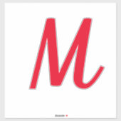 Monogram Initials Name Red Stylish Individuelle Na Aufkleber (Blatt)