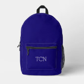 Monogram Initials Navy Blue Classic Bedruckter Rucksack (Vorderseite)
