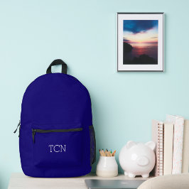 Monogram Initials Navy Blue Classic Bedruckter Rucksack