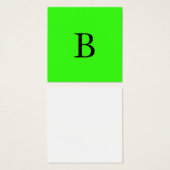 Monogram Initials Neon Green Bright Cool (Vorne & Hinten)