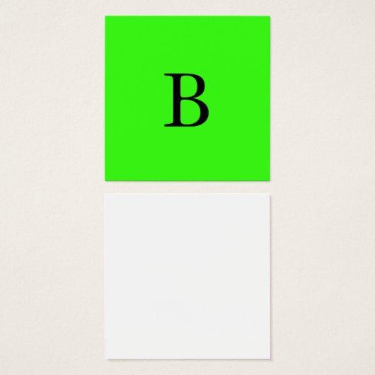 Monogram Initials Neon Green Bright Cool (Vorne & Hinten)