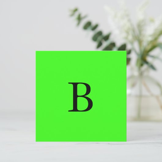 Monogram Initials Neon Green Bright Cool (Stehend Vorderseite)