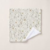 Monogram Initials Neutral Boho Florals Botanicals Badhandtuch Set (Waschlappen)