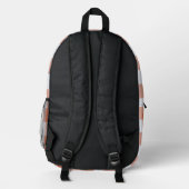 Monogram Initials Orange Gingham Buffalo Karo Bedruckter Rucksack (Rückseite)