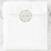 Monogram Initials Pastel Terrazzo Muster Hochzeit Runder Aufkleber (Tasche)