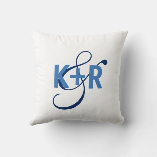 Monogram Initials Personalisiert Wedding Pillow2 Kissen (Rückseite)