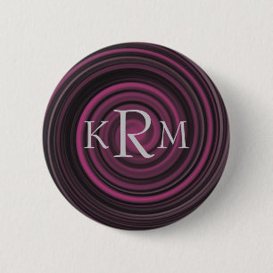 Monogram Initials Pflaumenschwengel Anpassbare Tas Button