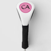 Monogram Initials Pink Black Typografy Golf Headcover (Vorderseite)