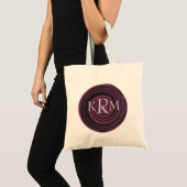 Monogram Initials Pink Black Wirbel Tote Bag Tragetasche (Vorderseite (Produkt))