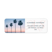 Monogram Initials Pink & Blue Palm Tree Sunset (Vorne)