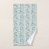 Monogram Initials Pink Mint Green Florals Gingham Badhandtuch Set (Handtuch)