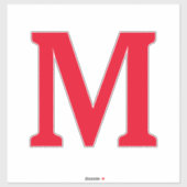 Monogram Initials Red Bold Individuelle Name Trend Aufkleber (Blatt)