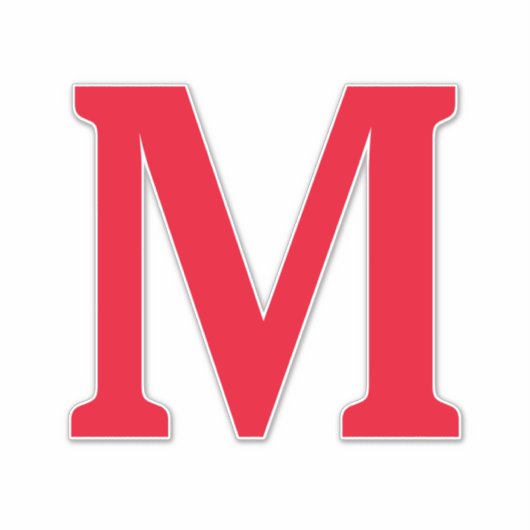 Monogram Initials Red Bold Individuelle Name Trend Aufkleber (Vorderseite)