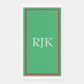 Monogram Initials Red Green 2023 Individuelle Name Serviette (Vorderseite)
