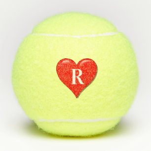 Monogram Initials Red Heart Niedlich Valentinstag Tennisbälle