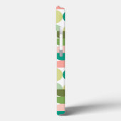 Monogram Initials Retro Geometric Green Case-Mate iPhone Hülle (Rückseite / Links)