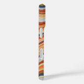 Monogram Initials Retro Stripes Waves Orange Blue Case-Mate iPhone Hülle (Rückseite / Rechts)