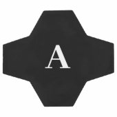 Monogram Initials Schwarz-weiße Individuelle Name- Fußball (Flach)