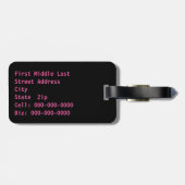 Monogram Initials Silky Pink Heart Custom  Gepäckanhänger (Rückseite horizontal)