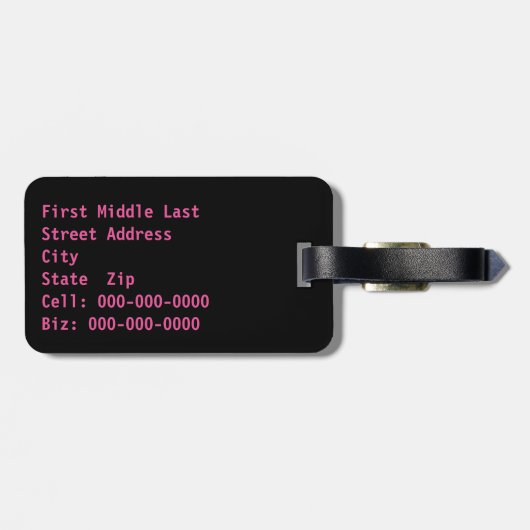 Monogram Initials Silky Pink Heart Custom Gepäckanhänger (Rückseite horizontal)