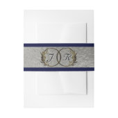 Monogram Initials Silver Ribbon Wedding Einladungsbanderole (Vorderseite Beispiel)