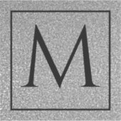 Monogram Initials Silvery Gray Glitzer Individuell Aufkleber (Vorderseite)