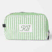 Monogram Initials Striped Custom Waschbeutel (Vorderseite)