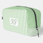 Monogram Initials Striped Custom Waschbeutel (Rechte Ecke)