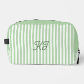 Monogram Initials Striped Custom Waschbeutel (Vorderseite)