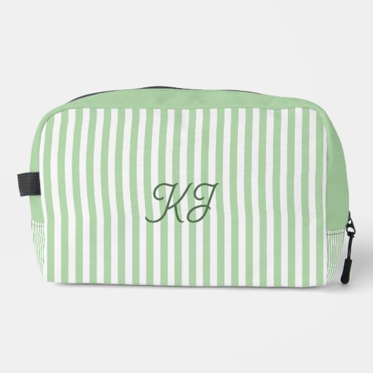 Monogram Initials Striped Custom Waschbeutel (Vorderseite)