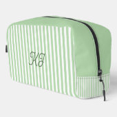 Monogram Initials Striped Custom Waschbeutel (Rechte Ecke)