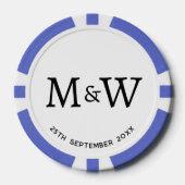 Monogram Initials Wedding Couple Pokerchips (Vorderseite)