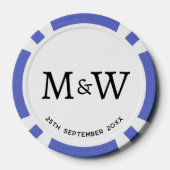 Monogram Initials Wedding Couple Pokerchips (Rückseite)