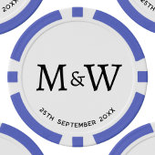 Monogram Initials Wedding Couple Pokerchips
