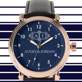 Monogram initials wedding  frame minimal design  armbanduhr