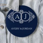 Monogram initials wedding frame minimal design button (Beispiel)
