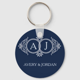 Monogram initials wedding frame minimal design schlüsselanhänger