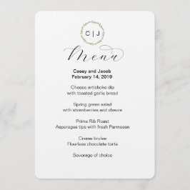 Monogram Initials Wedding oder Event Menu Menükarte