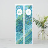 Monogram Initials Whimsical Two Lesezeichens (Stehend Vorderseite)