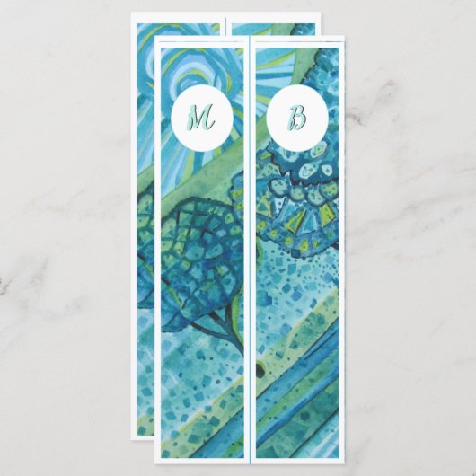 Monogram Initials Whimsical Two Lesezeichens (Vorne/Hinten)