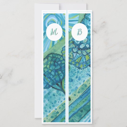 Monogram Initials Whimsical Two Lesezeichens (Vorderseite)