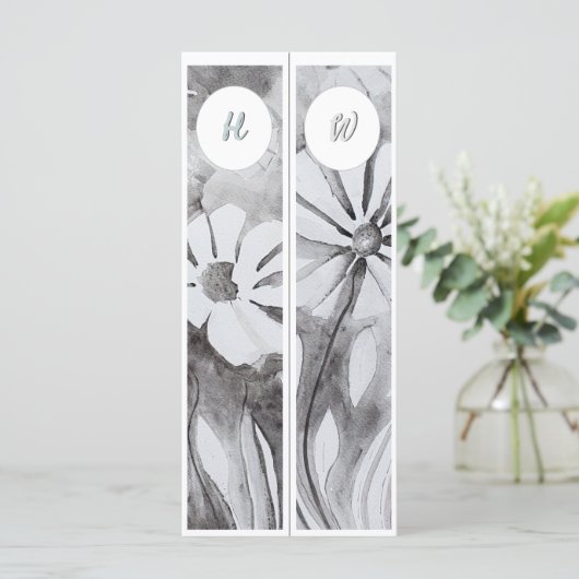 Monogram Initials Whimsical Two Lesezeichens (Stehend Vorderseite)