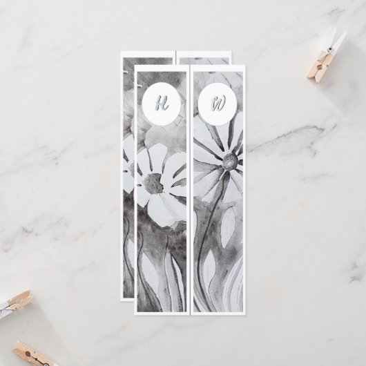 Monogram Initials Whimsical Two Lesezeichens (Vorderseite/Rückseite Beispiel)