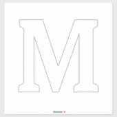 Monogram Initials White Bold Individuelle Name Tre Aufkleber (Blatt)