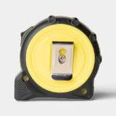 Monogram Initials Yellow Black Handyman Business Maßband (Rückseite)