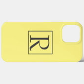 Monogram Initials Yellow Gray Custom Classy Case-Mate iPhone Hülle (Rückseite (Horizontal))