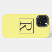 Monogram Initials Yellow Gray Custom Classy iPhone Hülle (Rückseite (Horizontal))