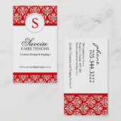 Monogram Interior Decorator Business Cards Visitenkarte (Vorne/Hinten)